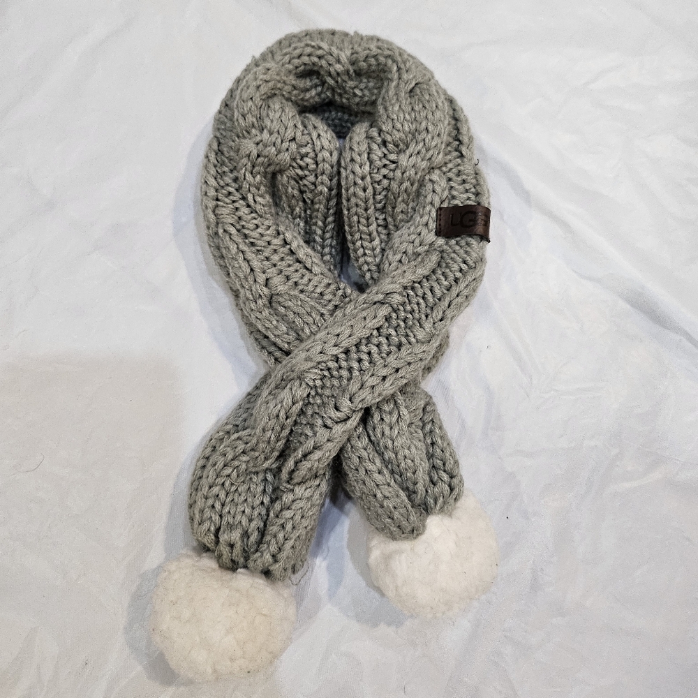 Sherpa Cable Knit Dog Scarf by UGG in grey for Dogs